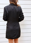 SATIN BLAZER DRESS- BLACK