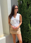 MABEL POCKET SKIRT- TAUPE