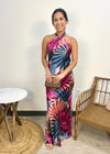 FINESSE TROPICAL MAXI DRESS- FUCHSIA