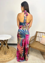 FINESSE TROPICAL MAXI DRESS- FUCHSIA