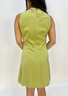 SATIN DRAPED MINI DRESS- LIGHT OLIVE