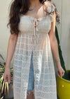 SHEER CHIFFON DRESS- CREAM