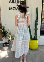 SHEER CHIFFON DRESS- CREAM