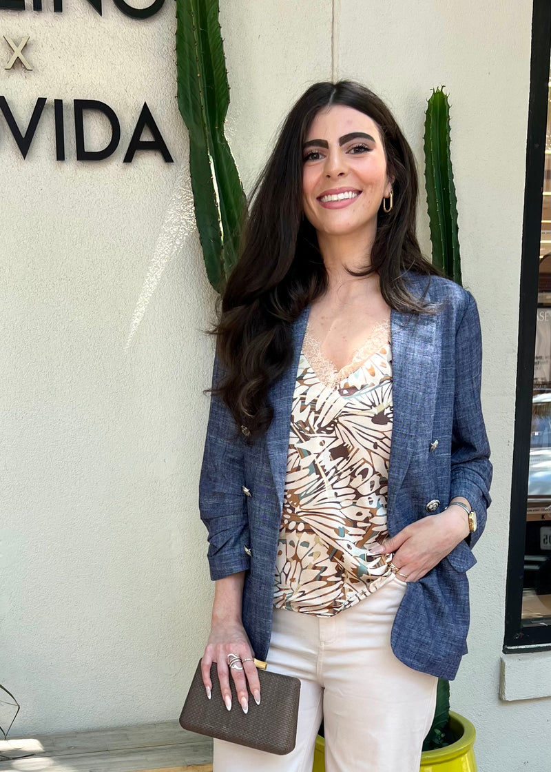 BUTTERFLY SATIN CAMI- BEIGE MULTI – Shop Movida