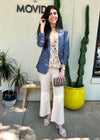 CHAMBRAY DENIM BLAZER- DENIM BLUE