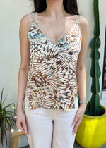 BUTTERFLY SATIN CAMI- BEIGE MULTI