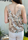 BUTTERFLY SATIN CAMI- BEIGE MULTI