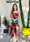 AU REVOIR FLORAL MAXI DRESS- MERLOT