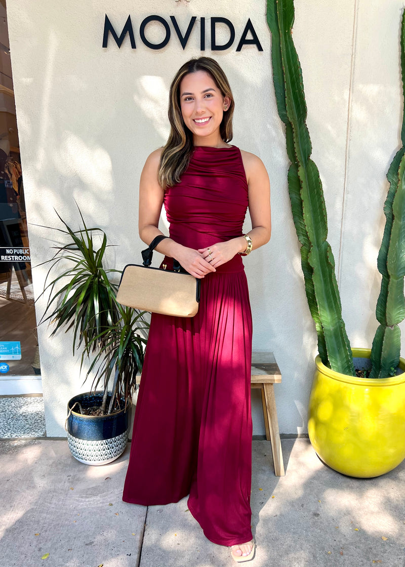LENI MAXI DRESS- BURGUNDY