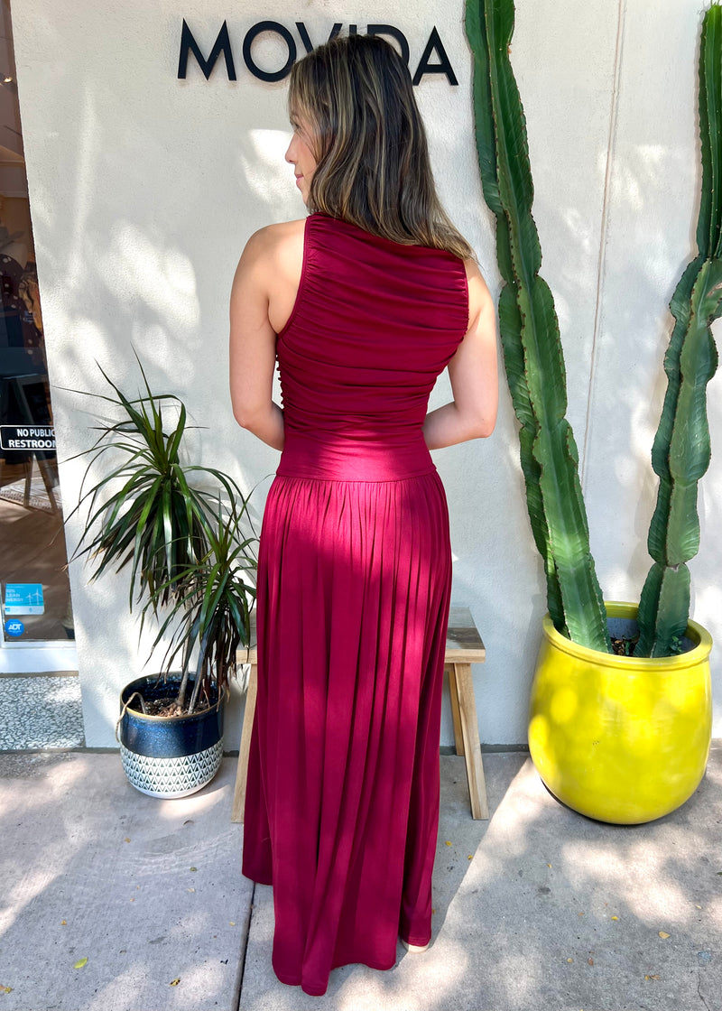 LENI MAXI DRESS- BURGUNDY