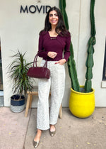 COTTON TWILL SNAKE PANT- BEIGE