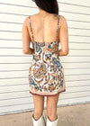 SCARF PRINT MINI DRESS- MULTI