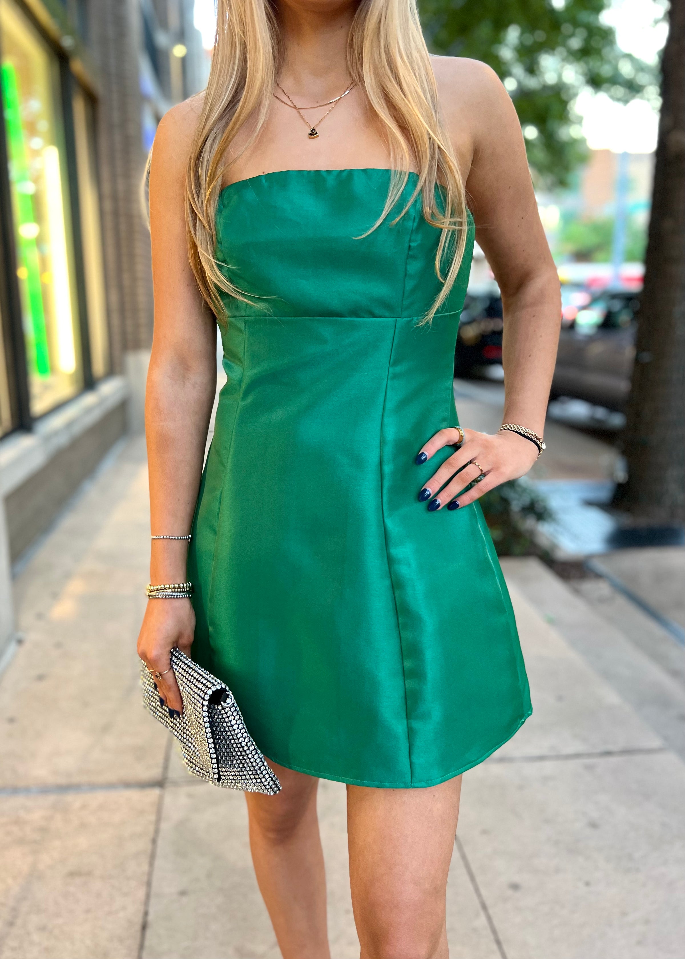 POLLY MINI STRAPLESS DRESS- GREEN Shop Movida POLLY MINI STRAPLESS DRESS- GREEN Shop Movida