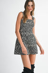 LEOPARD SQUARE NK MINI DRESS- LEOPARD