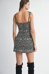 LEOPARD SQUARE NK MINI DRESS- LEOPARD