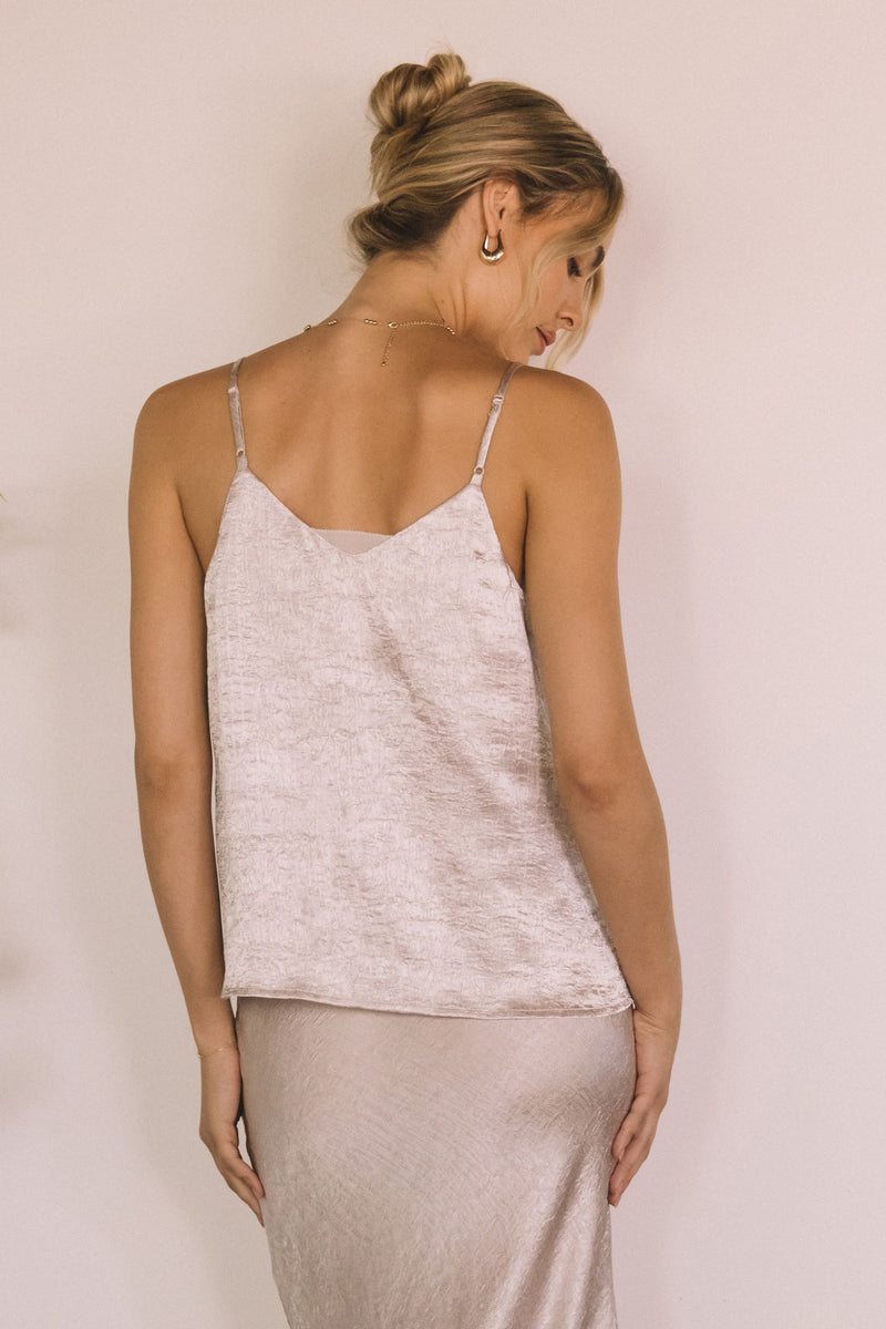 SATIN CAMI- CHAMPAGNE