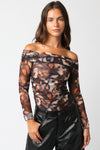 ADA MESH BODYSUIT- BROWN MULTI