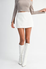 HIGH WAIST SKORT- WHITE