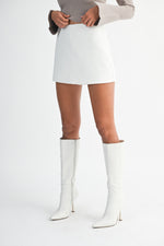 HIGH WAIST SKORT- WHITE