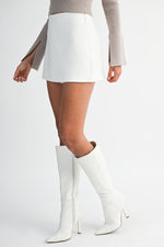 HIGH WAIST SKORT- WHITE