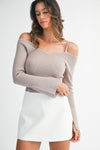 HIGH WAIST SKORT- WHITE