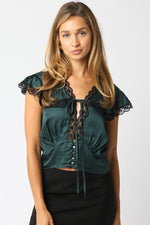 JANIAH LACED TOP- HUNTER