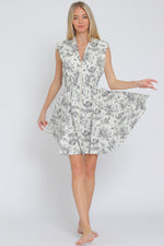 YORKSHIRE ZIPPER FRONT DRESS- IVORY/BLK