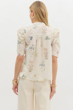 WHIMS FLORAL BLOUSE- CREAM