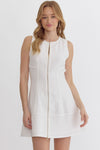 TWEED MINI DRESS- OFF WHITE
