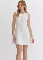 TWEED MINI DRESS- OFF WHITE