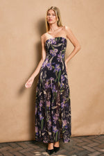 MIDNIGHT IRIS MAXI DRESS-BLACK/PURPLE