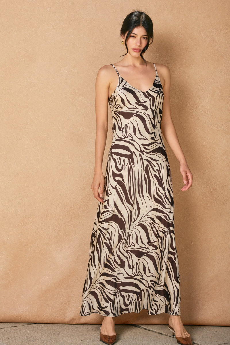 DRIFTED ANIMAL PRINT MAXI- BROWN/ECRU