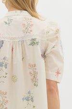 WHIMS FLORAL BLOUSE- CREAM
