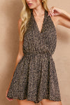 SMOKEY DOTTED ROMPER- UMBER