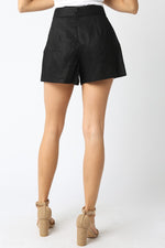 CINDY LINEN SHORTS- BLACK