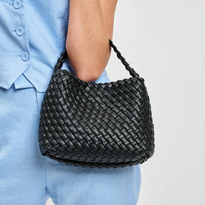 KAIA WOVEN PURSE- BLACK