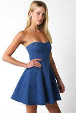 DION DENIM DRESS- DENIM