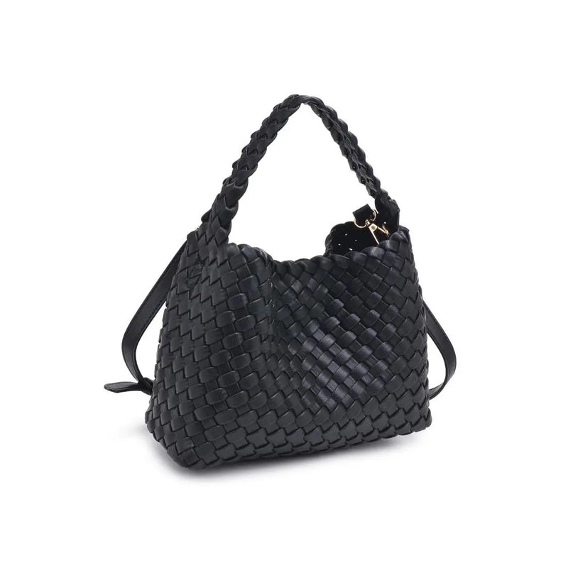 KAIA WOVEN PURSE- BLACK
