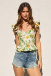 LEMON CORSET RUFFLE TOP- LEMON