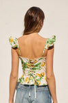 LEMON CORSET RUFFLE TOP- LEMON