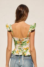 LEMON CORSET RUFFLE TOP- LEMON