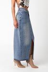 DIXIE DENIM MIDI SKIRT- DENIM