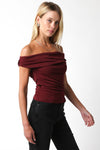 MACEY TOP- BURGUNDY