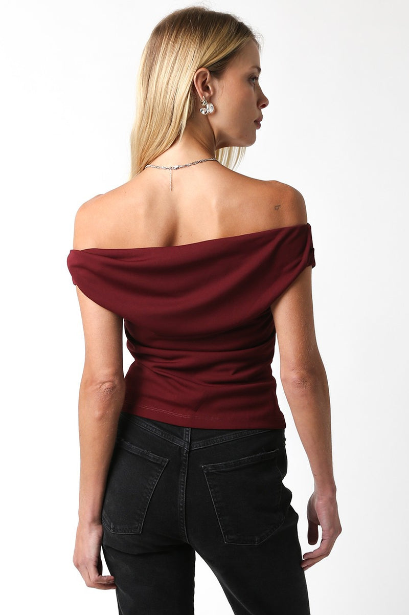 MACEY TOP- BURGUNDY