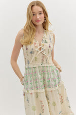 WHIMS TIERED MIDI DRESS- CREAM
