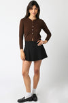 GIANNA KNIT CARDIGAN- BROWN