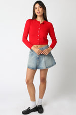 GIANNA KNIT CARDIGAN- RED