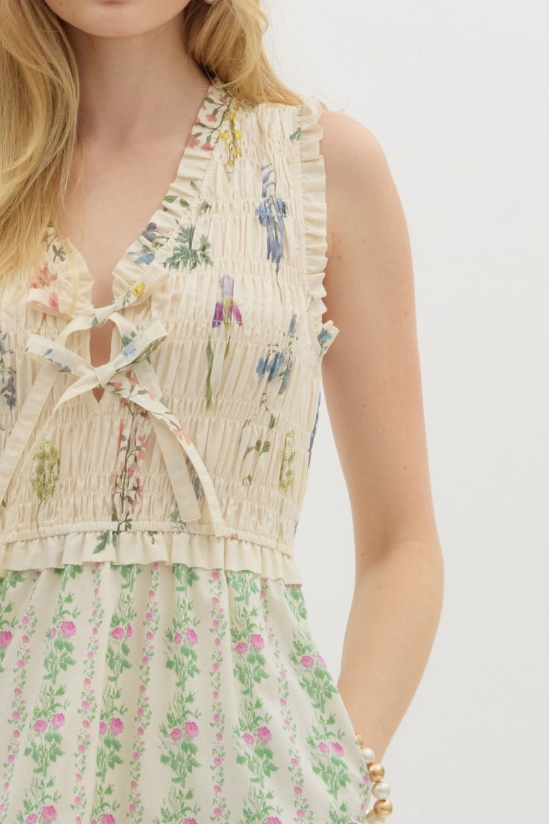 WHIMS TIERED MIDI DRESS- CREAM