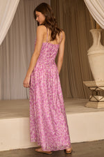 SWEETHEART TROPICAL FLORAL MAXI DRESS- LILAC