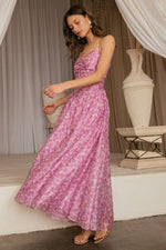 SWEETHEART TROPICAL FLORAL MAXI DRESS- LILAC
